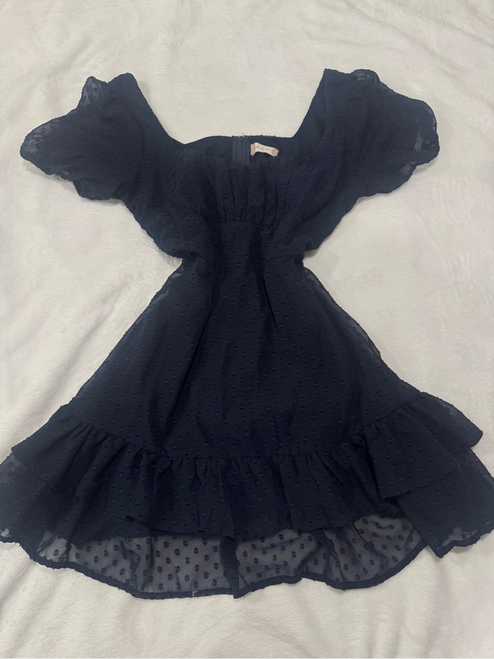 Altar'd State Navy Textured Dot Dress